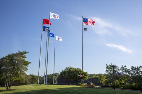 multiple flags in the wind